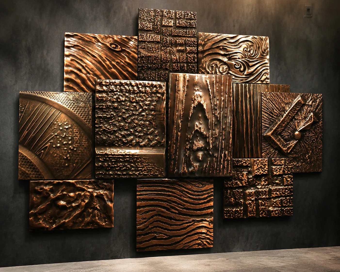 Sculpted copper material samples